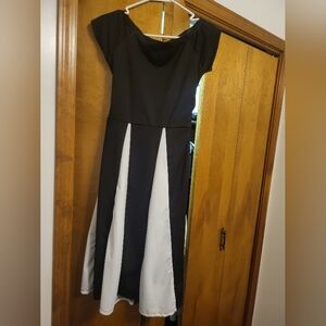 Black and white dress open back cutout